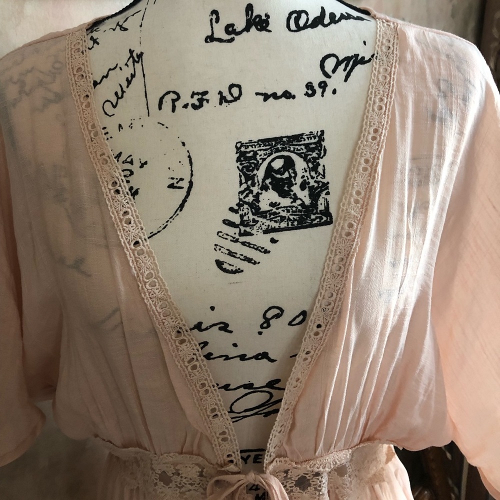 EMBELLISHED BLUSH MAXI DUSTER NWT - Picture 4 of 9